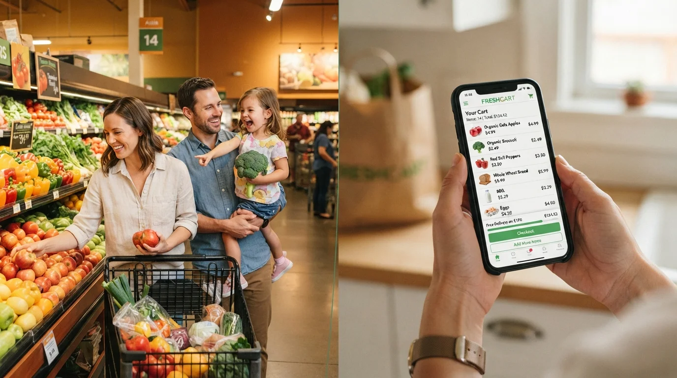 Grocery Shopping: Digital Cart or Supermarket Aisle?